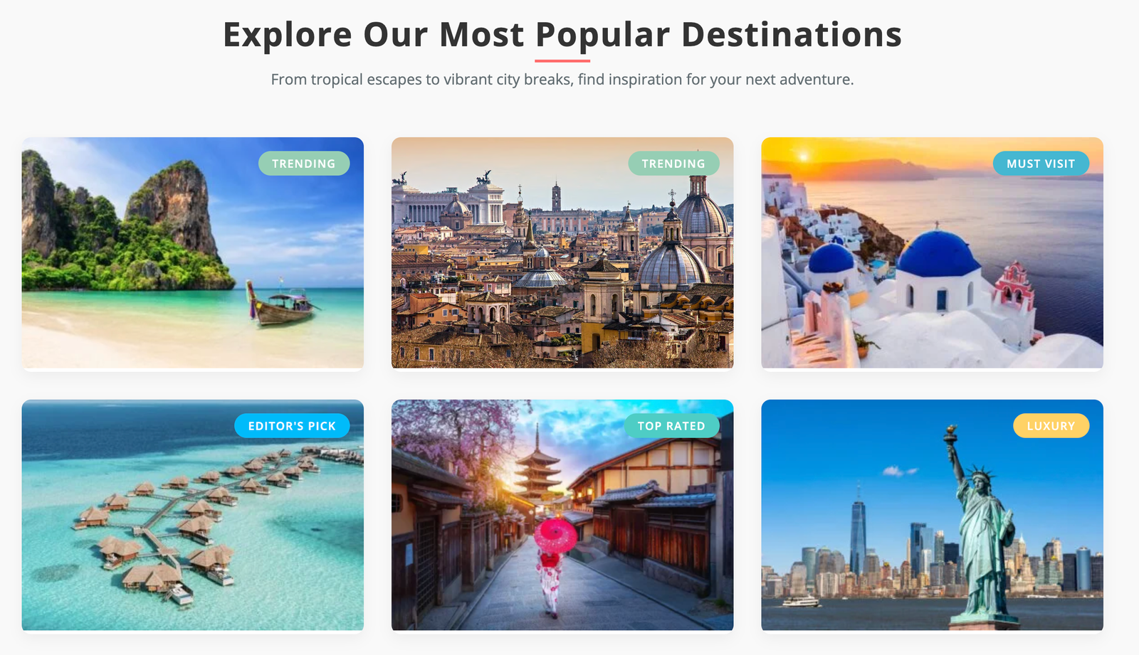 Top Travel Destinations Feature